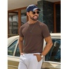 image:imageCOOFANDY Mens T Shirt Short Sleeve Casual TShirts Crew Neck Basic Tee ShirtsBrown