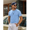 image:imageCOOFANDY Mens T Shirt Short Sleeve Casual TShirts Crew Neck Basic Tee ShirtsLight Blue