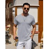 image:imageCOOFANDY Mens T Shirt Short Sleeve Casual TShirts Crew Neck Basic Tee ShirtsLight Grey