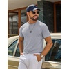 image:imageCOOFANDY Mens T Shirt Short Sleeve Casual TShirts Crew Neck Basic Tee ShirtsLight Grey