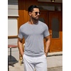 image:imageCOOFANDY Mens T Shirt Short Sleeve Casual TShirts Crew Neck Basic Tee ShirtsLight Grey