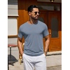 image:imageCOOFANDY Mens T Shirt Short Sleeve Casual TShirts Crew Neck Basic Tee ShirtsMisty Blue