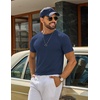 image:imageCOOFANDY Mens T Shirt Short Sleeve Casual TShirts Crew Neck Basic Tee ShirtsNavy