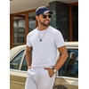image:imageCOOFANDY Mens T Shirt Short Sleeve Casual TShirts Crew Neck Basic Tee ShirtsWhite