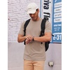 image:imageCOOFANDY Mens T Shirt Short Sleeve Cotton Blend TShirts Crew Neck Casual Summer Basic Tee ShirtsKhaki