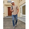 image:imageCOOFANDY Mens T Shirt Short Sleeve Cotton Blend TShirts Crew Neck Casual Summer Basic Tee ShirtsKhaki