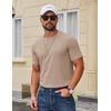 image:imageCOOFANDY Mens T Shirt Short Sleeve Cotton Blend TShirts Crew Neck Casual Summer Basic Tee ShirtsKhaki