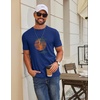 image:imageCOOFANDY Mens T Shirt Short Sleeve Cotton Blend TShirts Crew Neck Casual Summer Basic Tee ShirtsSunset Palms
