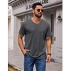 image:imageCOOFANDY Mens T Shirts Short Sleeve V Neck TShirt Casual Plain Basic TeeDark Gray