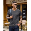 image:imageCOOFANDY Mens T Shirts Short Sleeve V Neck TShirt Casual Plain Basic TeeDark Gray