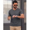 image:imageCOOFANDY Mens T Shirts Short Sleeve V Neck TShirt Casual Plain Basic TeeDark Gray
