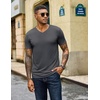 image:imageCOOFANDY Mens T Shirts Short Sleeve V Neck TShirt Casual Plain Basic TeeDark Gray
