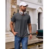 image:imageCOOFANDY Mens T Shirts Short Sleeve V Neck TShirt Casual Plain Basic TeeDark Gray
