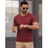 image:imageCOOFANDY Mens T Shirts Short Sleeve V Neck TShirt Casual Plain Basic TeeDark Red