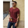 image:imageCOOFANDY Mens T Shirts Short Sleeve V Neck TShirt Casual Plain Basic TeeDark Red