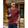 image:imageCOOFANDY Mens T Shirts Short Sleeve V Neck TShirt Casual Plain Basic TeeDark Red