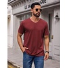 image:imageCOOFANDY Mens T Shirts Short Sleeve V Neck TShirt Casual Plain Basic TeeDark Red