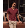 image:imageCOOFANDY Mens T Shirts Short Sleeve V Neck TShirt Casual Plain Basic TeeDark Red