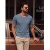 image:imageCOOFANDY Mens T Shirts Short Sleeve V Neck TShirt Casual Plain Basic TeeHazy Blue