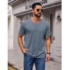 image:imageCOOFANDY Mens T Shirts Short Sleeve V Neck TShirt Casual Plain Basic TeeHazy Blue