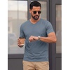 image:imageCOOFANDY Mens T Shirts Short Sleeve V Neck TShirt Casual Plain Basic TeeHazy Blue
