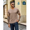 image:imageCOOFANDY Mens T Shirts Short Sleeve V Neck TShirt Casual Plain Basic TeeKhaki