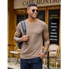 image:imageCOOFANDY Mens T Shirts Short Sleeve V Neck TShirt Casual Plain Basic TeeKhaki
