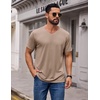 image:imageCOOFANDY Mens T Shirts Short Sleeve V Neck TShirt Casual Plain Basic TeeKhaki