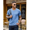 image:imageCOOFANDY Mens T Shirts Short Sleeve V Neck TShirt Casual Plain Basic TeeLight Blue