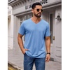 image:imageCOOFANDY Mens T Shirts Short Sleeve V Neck TShirt Casual Plain Basic TeeLight Blue