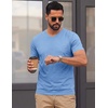 image:imageCOOFANDY Mens T Shirts Short Sleeve V Neck TShirt Casual Plain Basic TeeLight Blue