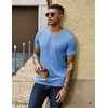 image:imageCOOFANDY Mens T Shirts Short Sleeve V Neck TShirt Casual Plain Basic TeeLight Blue