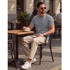 image:imageCOOFANDY Mens T Shirts Short Sleeve V Neck TShirt Casual Plain Basic TeeLight Gray