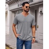 image:imageCOOFANDY Mens T Shirts Short Sleeve V Neck TShirt Casual Plain Basic TeeLight Gray