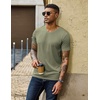 image:imageCOOFANDY Mens T Shirts Short Sleeve V Neck TShirt Casual Plain Basic TeeLight Green