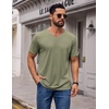 image:imageCOOFANDY Mens T Shirts Short Sleeve V Neck TShirt Casual Plain Basic TeeLight Green