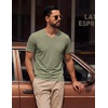 image:imageCOOFANDY Mens T Shirts Short Sleeve V Neck TShirt Casual Plain Basic TeeLight Green
