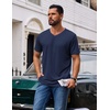 image:imageCOOFANDY Mens T Shirts Short Sleeve V Neck TShirt Casual Plain Basic TeeMidnight Blue