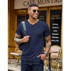 image:imageCOOFANDY Mens T Shirts Short Sleeve V Neck TShirt Casual Plain Basic TeeMidnight Blue
