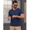 image:imageCOOFANDY Mens T Shirts Short Sleeve V Neck TShirt Casual Plain Basic TeeMidnight Blue