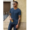 image:imageCOOFANDY Mens T Shirts Short Sleeve V Neck TShirt Casual Plain Basic TeeNavy Blue