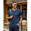 image:imageCOOFANDY Mens T Shirts Short Sleeve V Neck TShirt Casual Plain Basic TeeNavy Blue