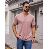 image:imageCOOFANDY Mens T Shirts Short Sleeve V Neck TShirt Casual Plain Basic TeePink