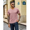 image:imageCOOFANDY Mens T Shirts Short Sleeve V Neck TShirt Casual Plain Basic TeePink