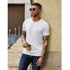 image:imageCOOFANDY Mens T Shirts Short Sleeve V Neck TShirt Casual Plain Basic TeeWhite