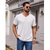 image:imageCOOFANDY Mens T Shirts Short Sleeve V Neck TShirt Casual Plain Basic TeeWhite