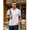 image:imageCOOFANDY Mens T Shirts Short Sleeve V Neck TShirt Casual Plain Basic TeeWhite