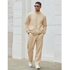 image:imageCOOFANDY Mens Tracksuit 2 Piece Set Full Zip Jogging Sweatsuits OutfitsKhaki