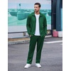 image:imageCOOFANDY Mens Tracksuit Casual Sweatsuit 2 Piece Full Zip Jogging Suit SetGreen