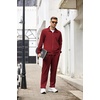 image:imageCOOFANDY Mens Tracksuit Casual Sweatsuit 2 Piece Full Zip Jogging Suit SetWine Red